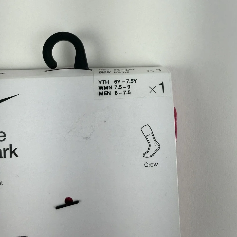 New Womens Nike Spark Lightweight Pink Running Crew Socks Size 7.5-9